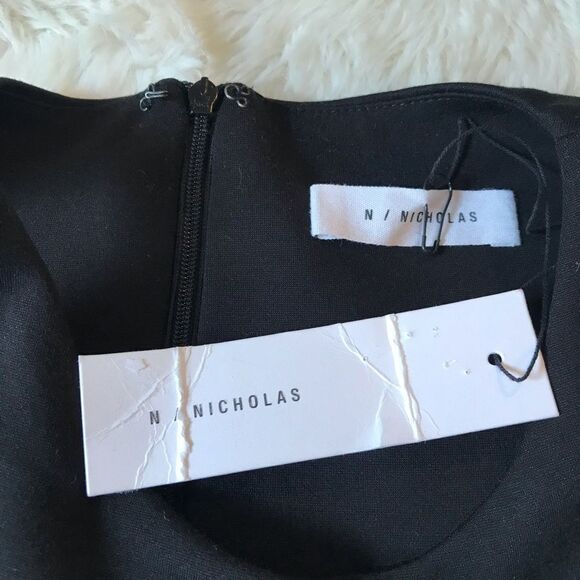 NICHOLAS Flare Crop Top Sleeveless Knit Layered High Low Black Size 4 New - Picture 6 of 16